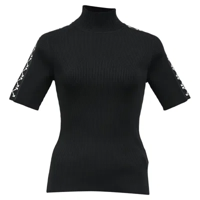 Off-white Bold Arrow Band Turtleneck Top In Black Polyester