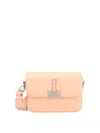 Off-white Leather Shoulder Bag With Engraved Logo In Nude & Neutrals