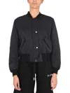Off-white Embroidered Logo Bomber Jacket In Black