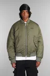 Off-white Padded Nylon Bomber Jacket In Green