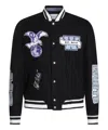 Off-white Off White Men Eagle Wool Varsity Jacket In Black