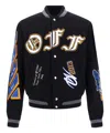 Off-white Chenille-logo Bomber Jacket In Black