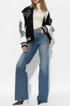 Off-white College Wool-blend Varsity Jacket In Black