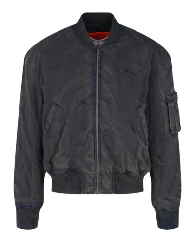 Off-white Diag Tab Vintage Bomber Jacket Man Jacket Blue Size Xl Cotton