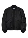 Off-white Off White Oversized Nylon Bomber Jacket In Negro