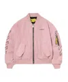 Off-white Logo Bomber Jacket In Pink