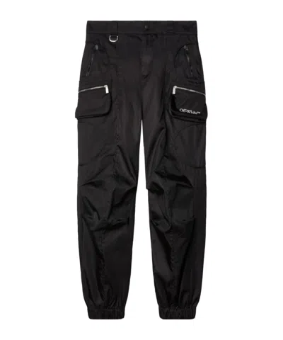 Off-white Book Cargo Trousers In Black
