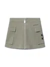 Off-white Ripsto Cargo Mini Skirt Kids In 绿色