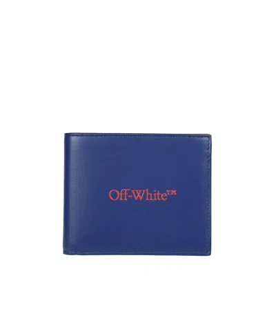 Off-white Bookish Bi-fold Wallet In Blue