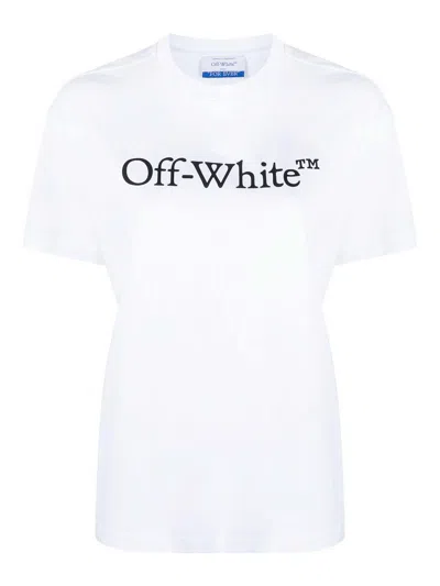 OFF-WHITE BOOKISH BIG LOGO-PRINT COTTON T-SHIRT
