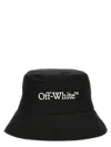 Off-white Wide Brim Polyester Bucket Hat In Black