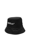 Off-white Off White Cappello Bucket Con Ricamo In Black