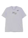 Off-white Butterfly Embroidered Crew Neck T-shirt In Gris