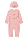 Off-white Bookish Butterfly Three-piece Set In Pink