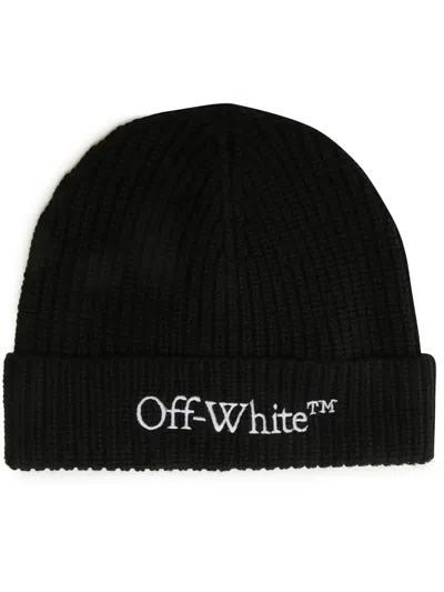 Off-white Bookish Classic Beanie In Black