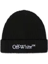 Off-white Bookish Classic Knit Beanie Black In Black