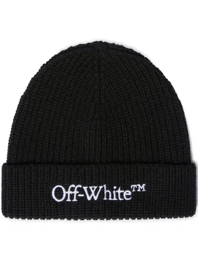 Off-white Bookish Classic Knit Beanie Black