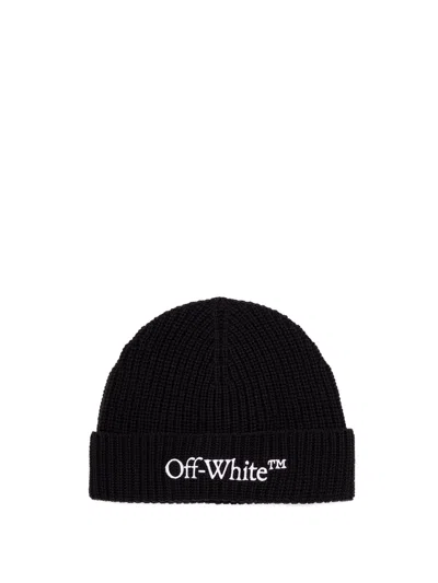 Off-white `bookish Classic` Knit Beanie In Black