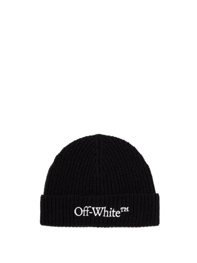 Off-white `bookish Classic` Knit Beanie In Black