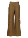 Off-white Cargo Trousers With Pockets And Loops In Brown
