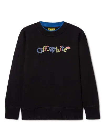 Off-white Kids' Black Sweatshirt For Boy With Logo