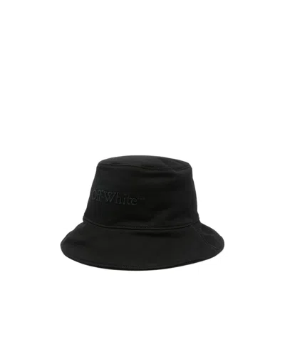 Off-white Bookish Denim Bucket Hat In Black