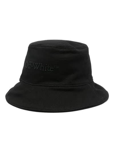 Off-white Bookish Denim Bucket Hat In Black