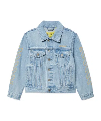Off-white Kids' Bookish Denim Jacket In Blue