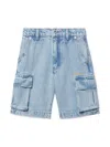 Off-white Bookish Denim Shorts In Blue