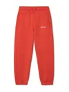 Off-white Boy's Logo-print Arrow Graphic Sweatpants In Red