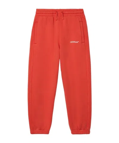 Off-white Bookish Diag Cotton Track Pants In Red