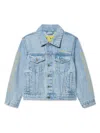 Off-white Diagonal Bookish Denim Jacket In Light Blue