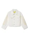 Off-white Diagonal Bookish Denim Jacket In White Yellow
