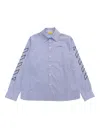 Off-white Bookish Diag Shirt L/s Blue - Black In Blue