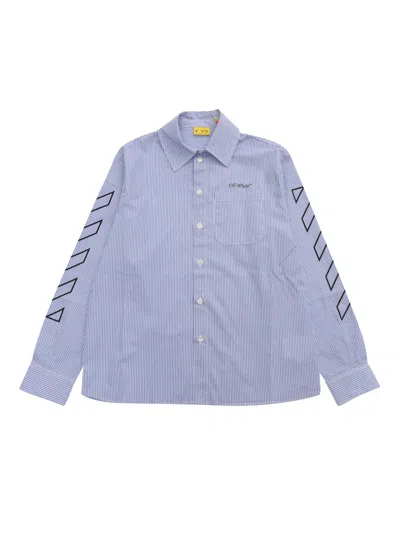 OFF-WHITE BOOKISH DIAG SHIRT L/S BLUE - BLACK