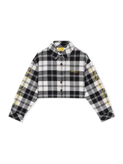 Off-white Bookish Diagonal Flannel Shirt In Black