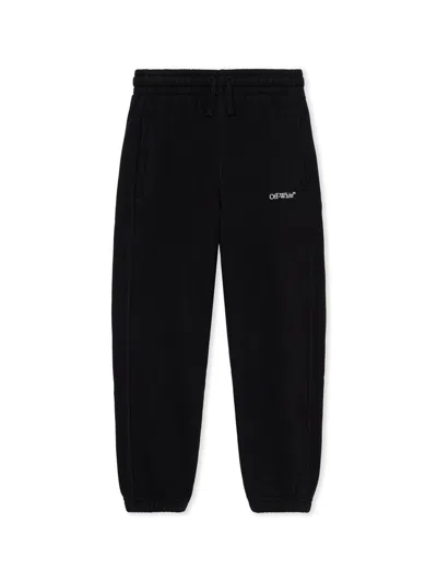 Off-white Bookish Diagonal Logo Sweatpants In Black