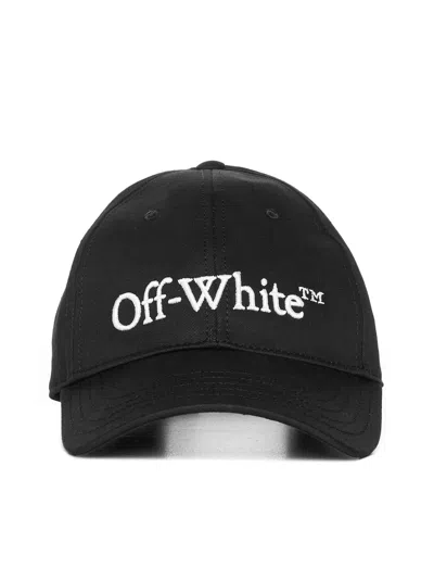 Off-white Bookish Dril Baseball Cap In Black