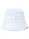 Off-white Bookish Logo-detail Bucket Hat In Artic Ice White