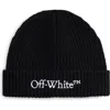 Off-white Off White Bookish Wool Beanie In Black