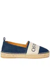 Off-white Blue Denim Bookish Espadrilles In Blue