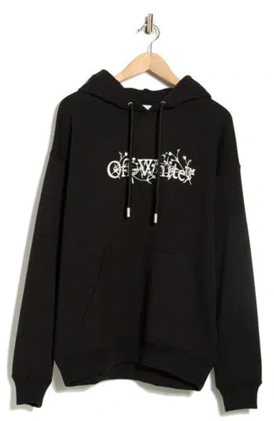 Off-white Bookish Printed French Cotton-terry Hoodie In Black
