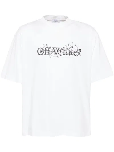 Off-white Bookish Flower Skate T-shirt In White