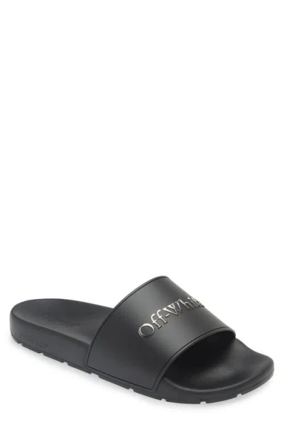 Off-white Bookish Gradient Slide Sandal In Black - Silver