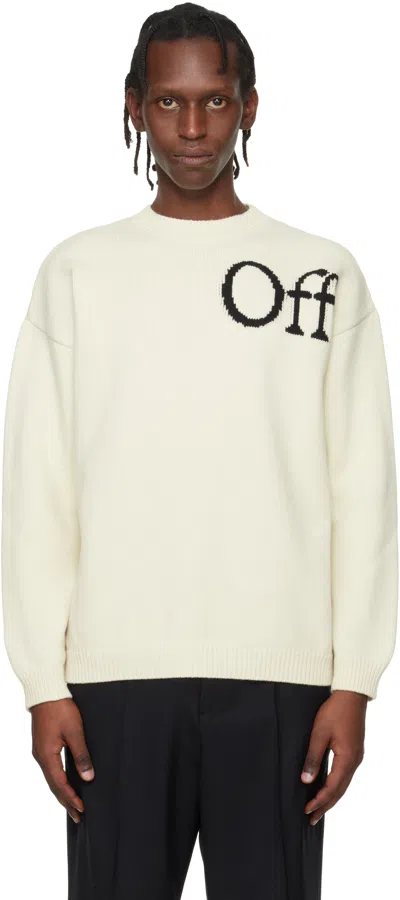 Off-white Bookish Knit Crewneck Sweater In Neutral