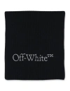 Off-white Bookish Logo-knit Wool Scarf Accessories In Black