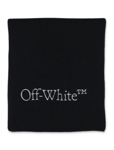 Off-white Bookish Knit Scarf In Black