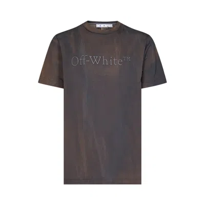 Pre-owned Off-white Bookish Land Slim Short-sleeve Tee 'petrol' | Brown | Men's Size Xl