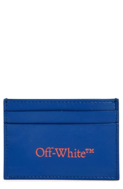 Off-white Bookish Leather Card Case In Blue - Red