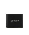 Off-white Off White™ Black Leather Bi Fold Wallet With Logo In Black